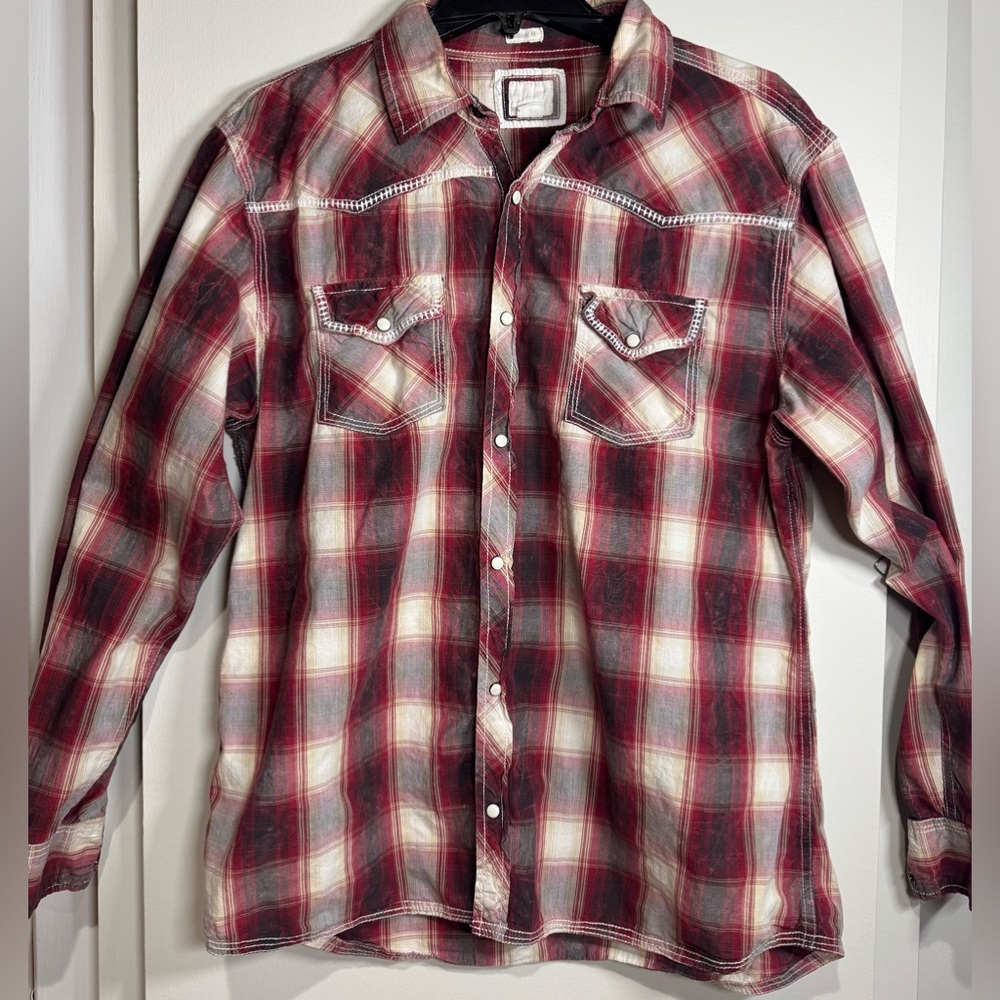 Men’s Buckle, BKE, Athletic Fit, Vintage shirt , Front Snap Closure, Size, XL